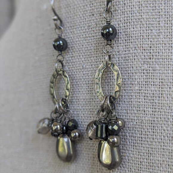 Silpada Sterling Silver + Hematite Earrings - Picture 8 of 8